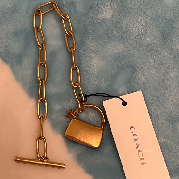 Coach Signature Tabby Mini Handbag Purse Bracelet - Gold tone Brass Toggle - Picture 6 of 8